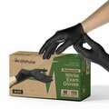 Fifthpulse Nitrile Disposable Gloves, 3 mil Palm, Nitrile, M, 150 PK, Black FMN100540